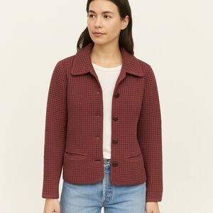Cabela's Brick Red Waffle Weave Textured Womens Jacket Sz Lg